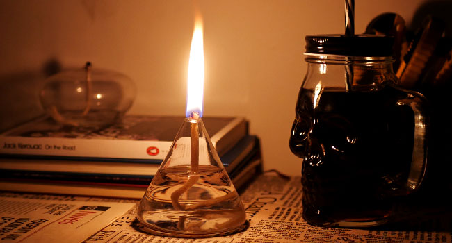 Cone glass oil lamp