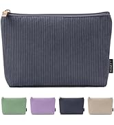 MAGEFY Small Makeup Bag for Purse Corduroy Makeup Bag with Inner Zipper Pockets Travel Cosmetic B...