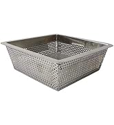 GSW Stainless Steel Floor Sink Drain Strainer Drop-In Basket 8-5/8W x 8-5/8”L x 3”H - Perfect for...