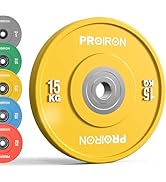 PROIRON Olympic Rubber Bumper Plates, 2" Solid Rubber Weight Plates for Barbell Strength Training...