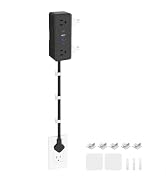 Electrical Outlet Extender Stick, Features 4 USB & 6 Outlets, 39in Flexible Extension Cord Access...