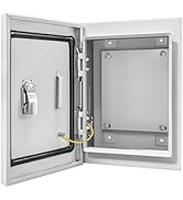 Outdoor Electrical Box 10 x 8 x 6''D NEMA 4X Enclosure Steel Box, Waterproof & Dustproof Outdoor/...