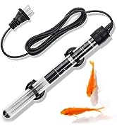 AQQA Submersible Aquarium Heater, 100W/200W/300W Quartz Glass Fish Tank Heater with Over-Temperat...