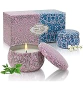AGOL Scented Candles 2 Pack 2.5 oz Aromatherapy Jasmine and Vanilla Candles Set, Stress Relief Ca...