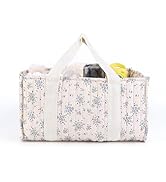 CEUTNIZ Floral Versatile Car Storage Basket Quilted Floral Baby Diaper for Car,Home and On-the-Go...
