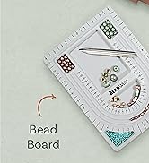 The Beadsmith Bead Board with Cover, Grey Flocked, 3 U-Shaped Channels, 6 Recessed Compartments,1...