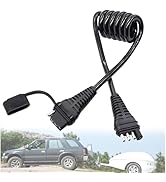 Ruibapa 4-Way Flat Trailer Plug Extension Coiled Cable 36" 4-pin Male and Female Trailer Cable wi...