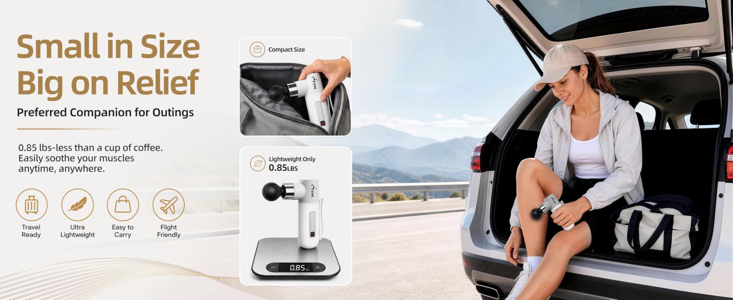 Percussion Massage Gun Deep Tissue With 4 Heads, Fascia Massager Gun Mini For Neck Muscle Massager