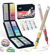 JusArt 48 Colors Acrylic Paint Markers with Canvas Bag, Water-Based No-Bleed Paint Pens with Auto...
