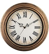Plumeet Retro Wall Clock, 12'' Non Ticking Classic Silent Vintage Wall Clocks Decorative Kitchen ...