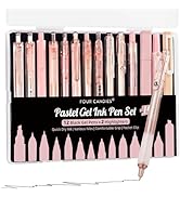 Four Candies Gel Ink Pen Set,14PCS Pen Set with Case, Cute Note Taking 0.5mm Fine Point Retractab...