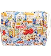 PAZIMIIK Cotton Makeup Bag for Women Large Quilted Travel Cosmetic Pouch Girls' Make Up Organizer...