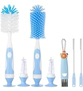 Ariseno 5-in-1 Baby Bottle Brush Set, Bottle Brush for Baby, Bottle Cleaner Brush Set, Including ...