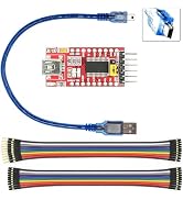 WWZMDiB Mini USB to TTL Serial Converter Adapter, 3.3V/5.5V, FTDI Breakout Board for Arduino
