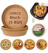 Air Fryer Disposable Paper Liner, 100PCS Air Fryer Liners, Non-stick Parchment Paper Liners Round...