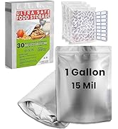 30 Mylar Bags for Food Storage 1 Gallon - Extra Thick 15 Mil - Long Term & Food Grade - Mylar Bag...