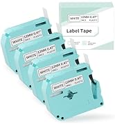EazeID Label Tape Replacement for Brother P Touch M Tape M231 MK231, Compatible for Brother Ptouc...