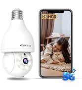 CiKiKWXO 2K Wireless Light Bulb Camera, 2.4&5G WiFi Bulb Security Camera | 360° Motion Detection,...