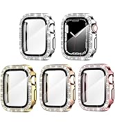 4 Pack Goton for Apple Watch Screen Protector 40mm Series 6/5/4/SE Bling Case, Women Glitter Diam...