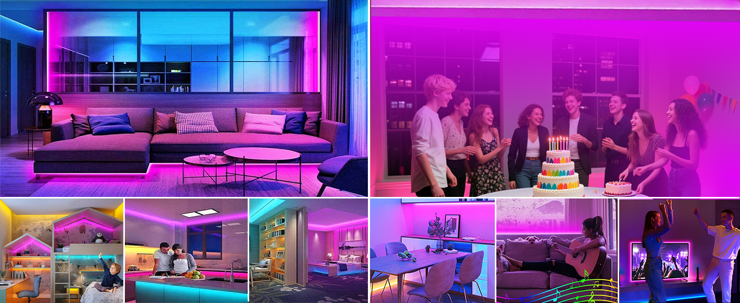 pink LED light strip for bedroom