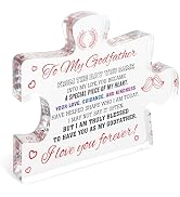 To My Godfather Puzzle Piece Decor, Meaningful Thank You Gift for Godfather from Godchild, Baptis...
