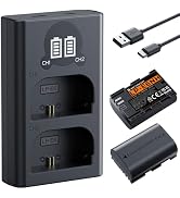 K&F CONCEPT 2600mAh LP-E6NH Battery and Charger Set Compatible with Canon EOS R7, R6, R5, R, 6D M...