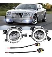 HMCYCI 4 Inch Fog Lights Assembly Compatible with Chrysler 300 2005-2010 Fog Lights Magnum 2005-2...
