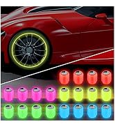 20PCS Fluorescent Tire Valve Stem Caps,Luminous Auto Wheel Air Valve Cap,Universal Decoration Acc...