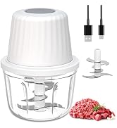 Mini Food Chopper Cordless, 400ml Small Food Processor 1.6Cup, Battery USB-C Rechargeable Electri...