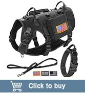 Forestpaw Tactical Dog Vest Harness and Easy Control Training Dog Collar with Bungee Dog Leash Se...