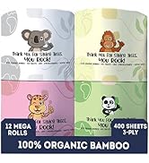 MOTHER EARTH Bamboo Toilet Paper - Ultra Soft & Strong 3-Ply Bath Tissue, 400 Sheets Per Roll, Hy...