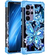 Miqala for Galaxy S24 Ultra 5G Case,Glow in The Dark Three Layer Heavy Duty Shockproof Full Prote...