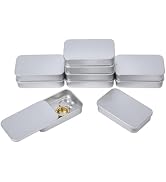 HOBBIESAY 10Pcs Tin Box Rectangular Tinplate Hinged Tin Containers with Lid Home Storage Organize...