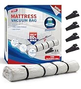 TAILI Mattress Vacuum Bag, King/Califonia King Mattress Vacuum Storage Bag with 4 Straps, Sealabl...