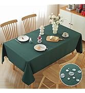 Alsoo Table Cloth for Rectangle Tables 60X75 Inch Linen Tablecloth Waterproof Spill Proof and Wri...
