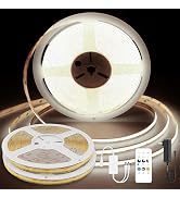 AUZIWE COB LED Strip Lights, Dotless LED Lights with Remote& App, 65.6ft Natural White 4000K Supe...