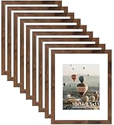 10x14 Picture Frame Set of 9 for 30 x 40 cm Diamond Art Painting, Display 8.5x11 with Mat or 10x1...