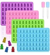 WMKGG Mini Gummy Bear Mold, 4 PCS 1ml Gummies Molds Silicone, Chocolate Fruit Candy Gummy Molds W...