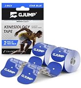 GJUMP Kinesiology Tape, 40 Count Precut Strips 2 Rolls Original Cotton Tape | Elastic Athletic Ta...