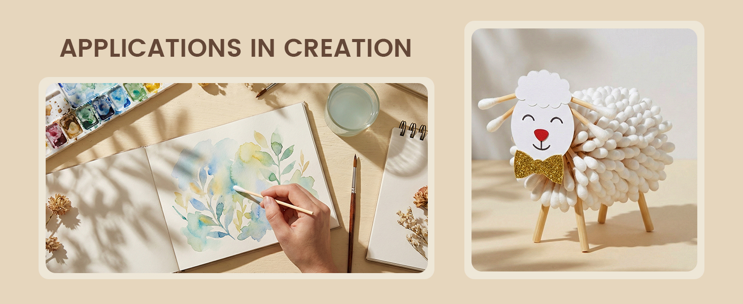 long cotton swabs for craft and art