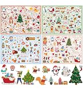 Naler 252 Pcs Christmas Stickers, Glitter Stickers for Christmas Party Favor Stocking Stuffers, X...