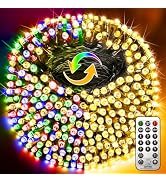 Color Changing String Lights 300 LED 99FT Christmas Lights Outdoor Warm White to Multicolor, 9 Mo...