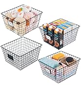 Extra Large-4 Packs Wire Storage Baskets,Wire Basket,Pantry Organization and Storage for Pantry K...