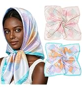 Lourny Satin Head Scarf for Women, 35” Large Silk Like Hair Wrap for Curly Hair Overnight – 2 PCS...