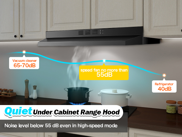 30 inch Range Hood noise lever below 55dB