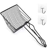 QUALIALL Metal Cat Litter Scoop, Fast Kitty Box Pooper Scooper with Holder, Deep Large Shovel, Up...
