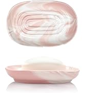 Aenfaiy Elegant Ceramic Soap Dish for Shower with Unique Marble Texture, Decorative Bar Soap Hold...