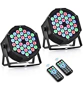 CO-Z Stage Lights 36 RGB LED Par Lights with Sound Activated Remote Control DJ Uplighting for Eve...