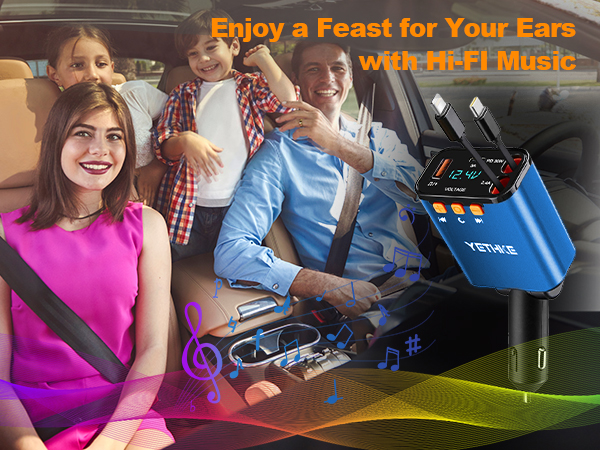 Bluetooth 5.4 FM Transmitter for Cars