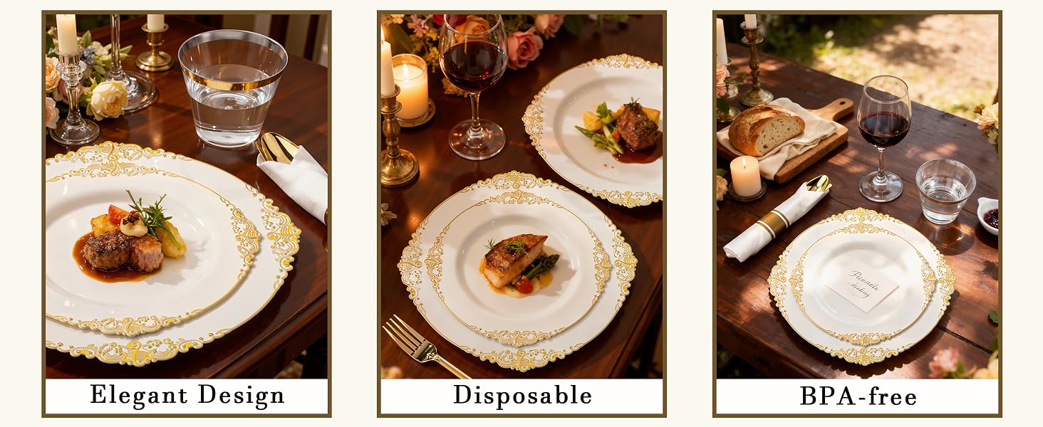 ivory plastic plates